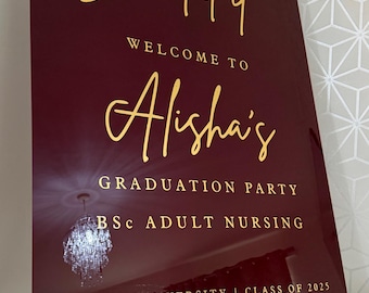 Personalized Graduation Welcome Sign | Handmade Party Decor