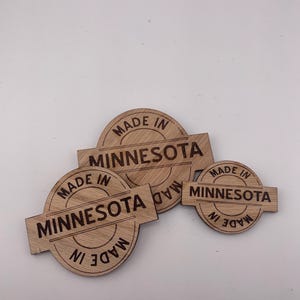 Made in Minnesota Wood Engraved Magnet