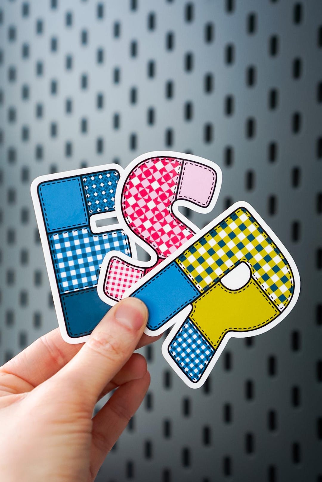 Initial Sign Sticker Custom Initial Sticker - Patchwork Letter Decal | Waterproof Vinyl ...