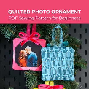 Quilted Photo Ornament Sewing Pattern - Keepsake Christmas Ornament, Charm Pack Friendly | PDF Instant Download
