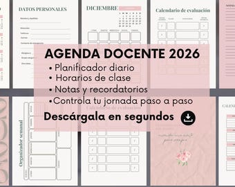 2026 Teacher Planner, Printable PDF, Calendar, Weekly, Daily