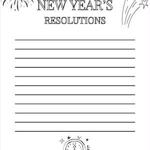 New Years Resolution Printable - Etsy
