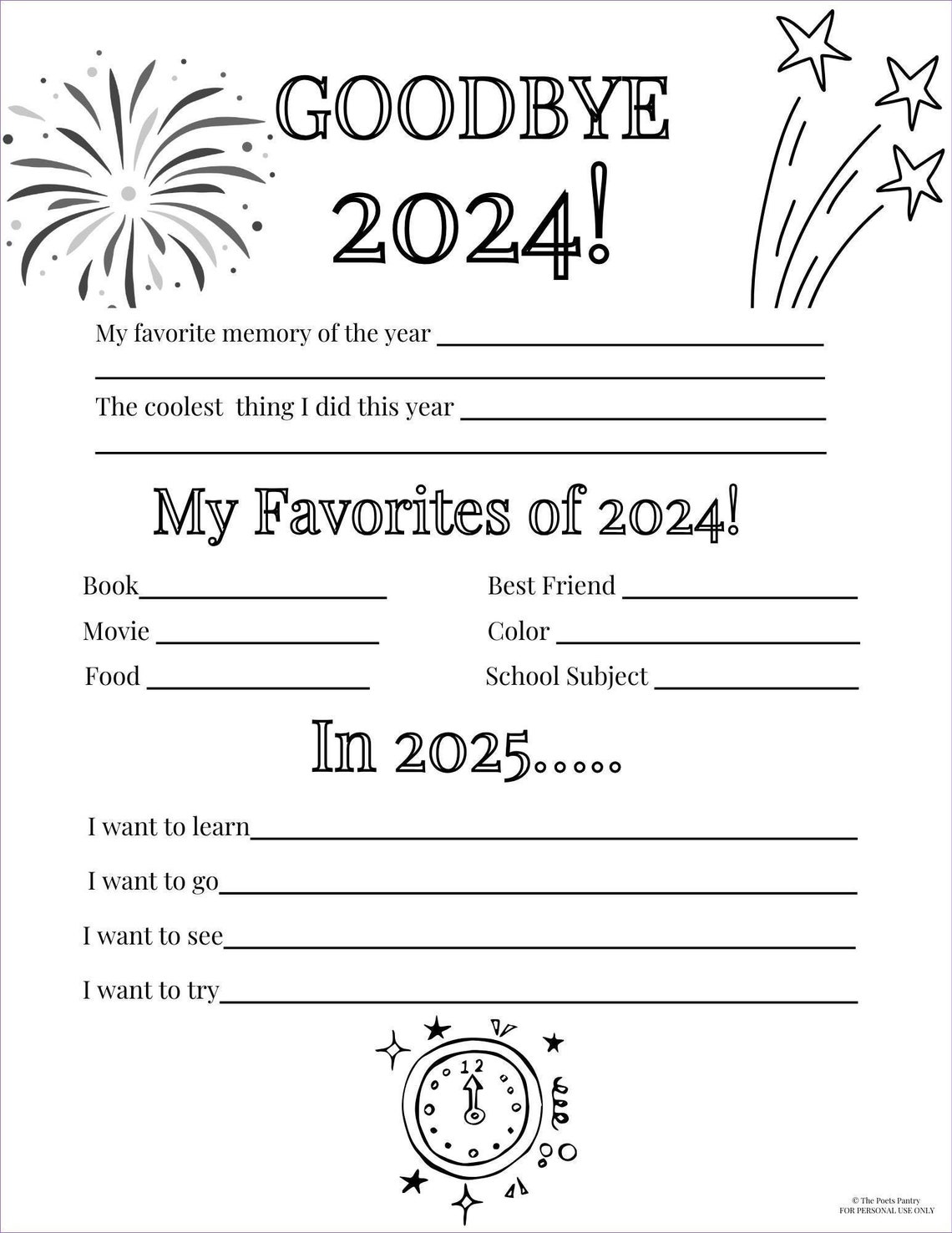 New Years Resolution Printable - Etsy