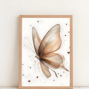 Vintage Butterfly Print, Translucent butterfly art, digital  download print, minimalist wall art