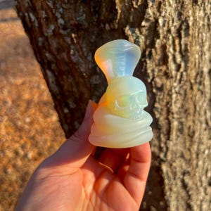 Opalite Snake & Skull Carving