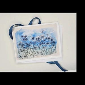 Conjunto de cartões de anotações -Dancing Daisies Whimsical Garden- 8 cartões de anotações e envelopes