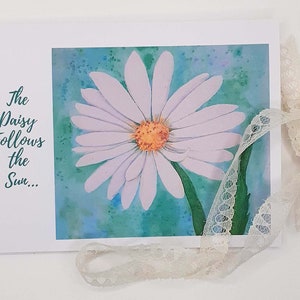 Set di biglietti d'auguri con acquerello Daisy - 8 biglietti e buste