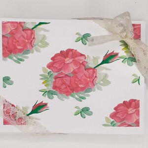 Conjunto de cartões de notas com padrão de romance moderno - 8 cartões de notas com envelopes - Impressão de arte em aquarela - Conjunto de papelaria floral