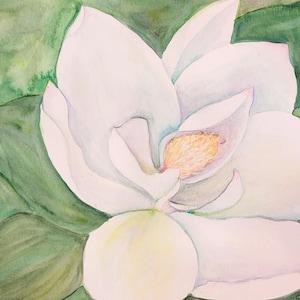 Majestic Magnolia Original Watercolor Painting