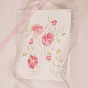 Pretty in Pink Number 2 Notecard Set - 8 notecards and envelopes - Watercolor Art Print Stationery Set