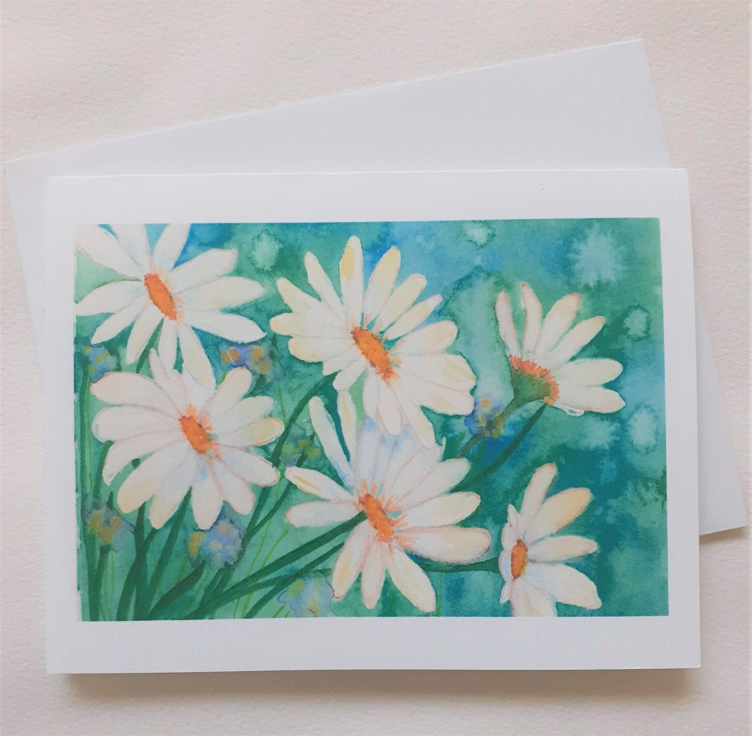 Daisy Blank Notecard Set- 8 Notecards, Flower Stationery Set With ...