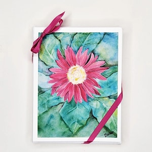 Primavera nell'aria - Set di biglietti con gerbere rosa e margherite - 8 biglietti e buste