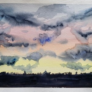 Drama in the Sky - Sunset Watercolor