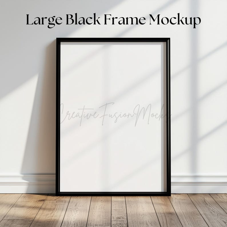 Large Black Frame Mockup | PSD & PNG | Digital Art Print Mockup | Smart ...
