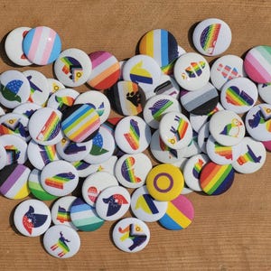 1&quot; Pride Flag Button Pins – LGBTQIA+ Badge Collection | Queer Accessories for Bags, Jackets & Gifts