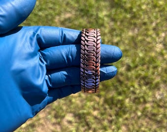 Welded copper cuff bracelet