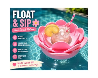 Pool Drink Holder Flower | Floating Cup Holder | Pool Party Decor | Summer Pool Accessories | Bachelorette Party Gift | Pool Drink Float
