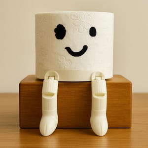 Funny Toilet Paper Holder with Legs: 3D Printed Quirky Bathroom Decor