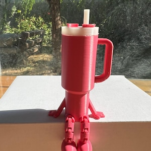 Kawaii Mini Cup Keychain: 3D Printed Tumbler Figurine