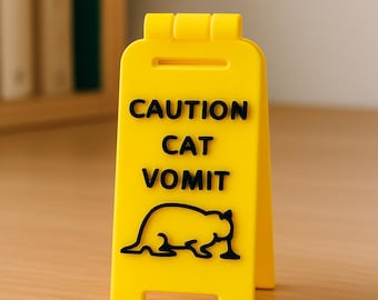 WideSmart Cartello di Vomito con Gatto,2 pezzi,10 cm Decorazione per Gatti e Vomito, per Amanti dei Gatti e Decorazioni per Gatti,Divertente Gag Gag per Cani e Gatti