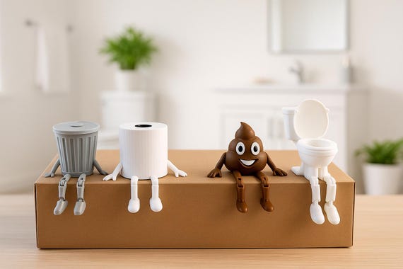 Funny Bathroom Art, White Elephant Gifts for Adults, Funny Gifts, Bathroom Decor