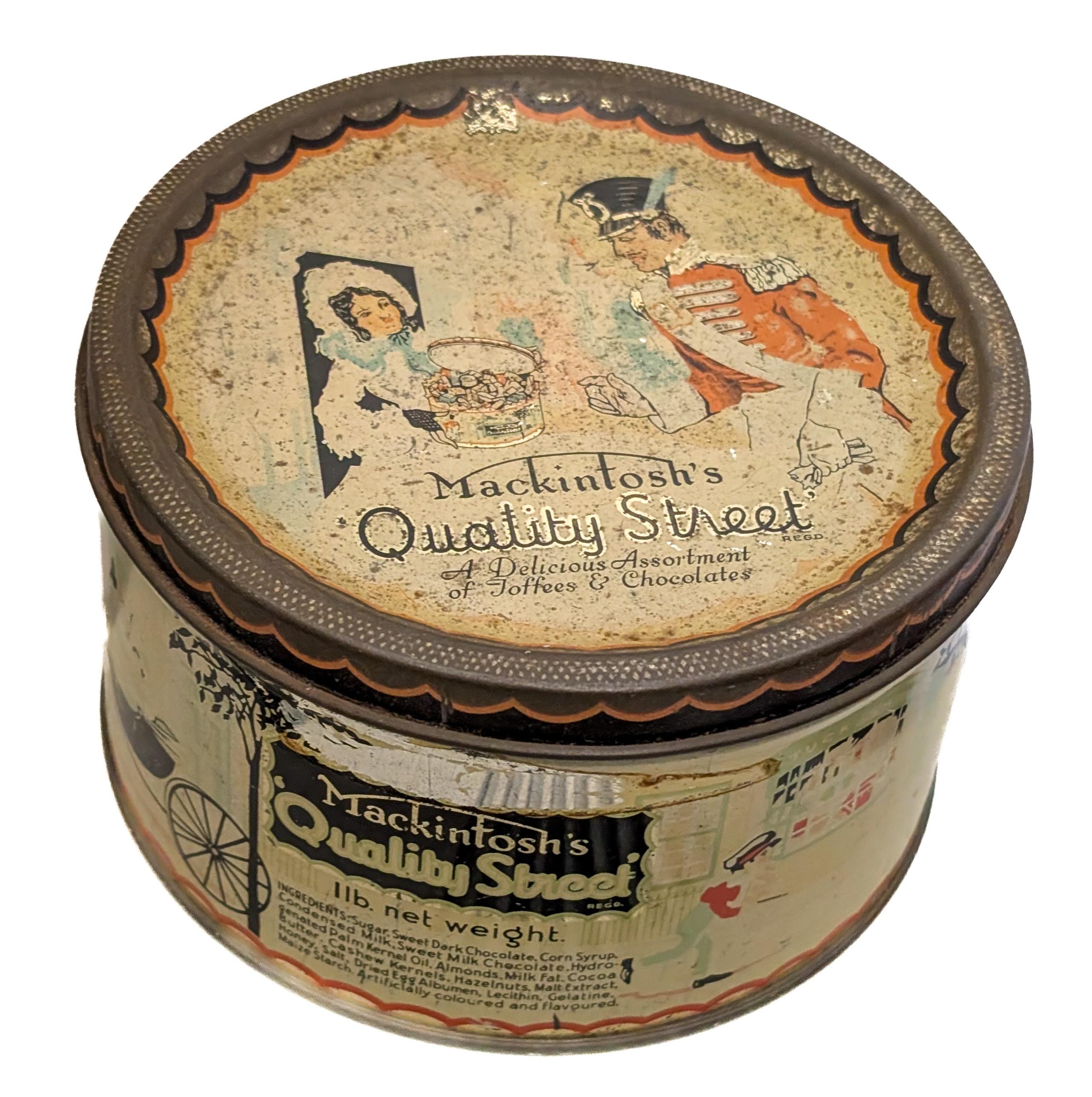 Small Vintage Mackintosh's Quality Street Collectible England Round Candy  Tin