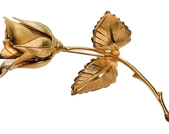 Vintage Giovanni Mate Chic Gold Floral Brooch Giovanni Mid Century Vintage Matte Gold Tone Flower Brooch  main image 2