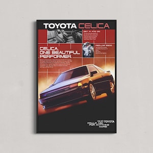 Toyota Celica Poster, Car Print, Digital Download, Home Decor, Wall Decor, Poster, Bedroom Decor, Automotive