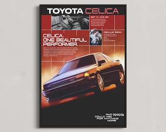 Toyota Celica Poster, Car Print, Digital Download, Home Decor, Wall Decor, Poster, Bedroom Decor, Automotive