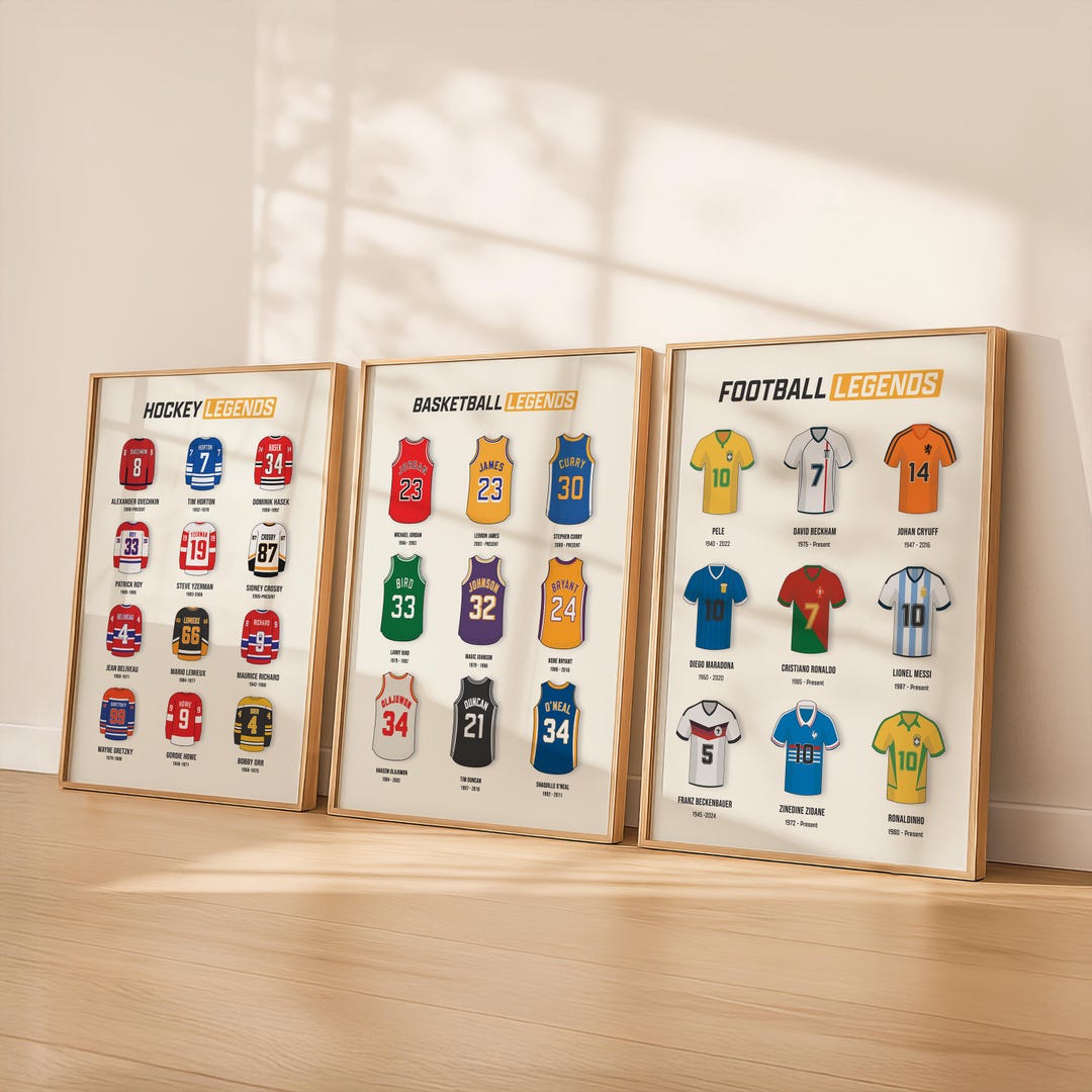 Minimalist Sports Legends Poster basketball Soccer Hockey Sports minimalist-sports-legends-poster-basketball-soccer-hockey-sports