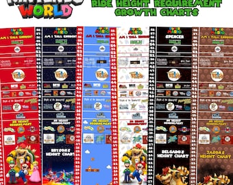 Personalized Gamer Universal Ride Height Chart, Theme Park Decor