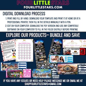 Sjabloon verrassingskaartje attractiepark: bewerkbare canva-sjabloon (digitale download) afbeelding 8