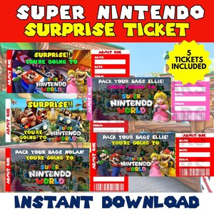 Super Nintendo World Surprise Ticket Sofortdownload, Benutzerdefinierte Mario Überraschungsticket, Epic Universe, digitaler Download