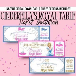 シンデレラのロイヤルテーブルチケットの即時ダウンロード、プリンセスディズニーダイニングチケットのデジタルダウンロード、シンデレラのロイヤルテーブルマジックキングダム