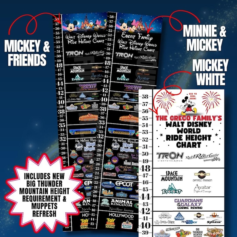 Disney World Ride Height Requirement Chart, Disney Height Chart ...