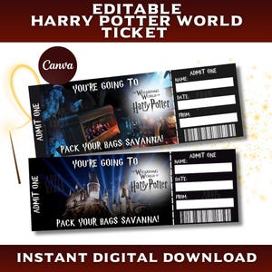 HP-reisticket, Hogwarts Express-ticket, Wizarding World Surprise, Magic Experience-cadeau, direct downloaden, canva-pdf