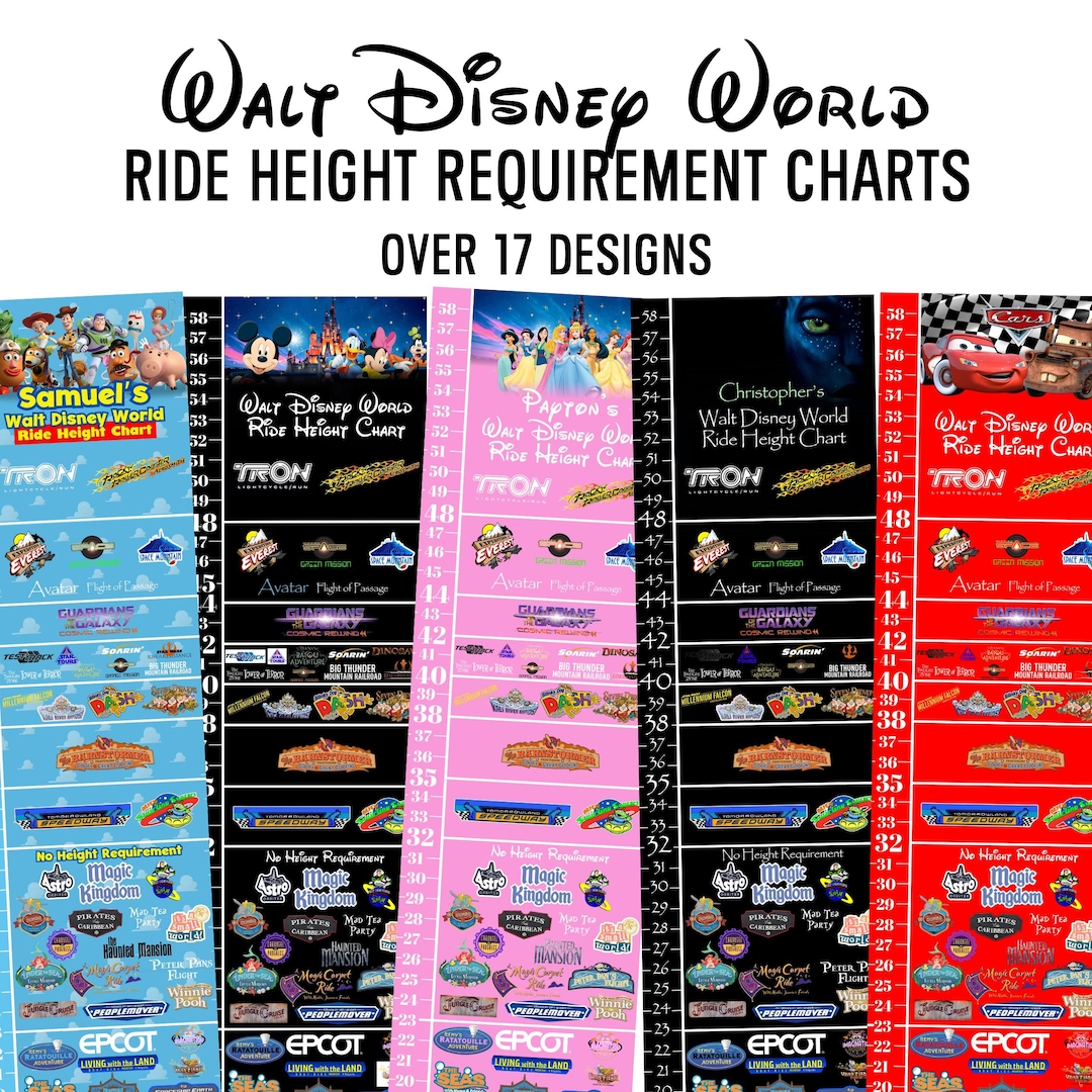 Disney World Ride Height Requirement Chart, Disney Height Chart ...