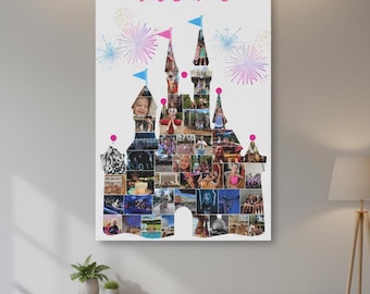 Theme Park cinderella castle personalized canvas print, disney canvas art, disney canvas print, disney picture frame, disney photo frame