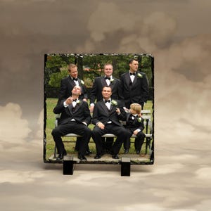 Personalised Slate Photo Frame Ceramic Stone Gift for Wedding Anniversary Family Special Occasion