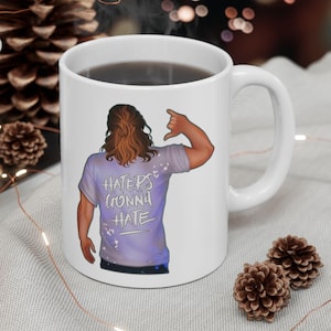 Turkish Drama Fan Can Yaman &#39;Haters Gonna Hate&#39; Ceramic Coffee Mug, Dizi Lovers Gift, Unique Tea Cup for Turks, Best Turkey Gifts, Can Divit