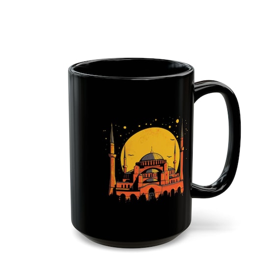 Hagia Sophia Istanbul Black Coffee Mug, Turkish Mosque Ceramic Tea Cup,  Islamic Art Gift, Turkey Ottoman Architecture Souvenir for Ramadan