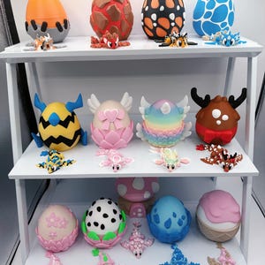 Hatchling Dragon – 3D Printed Articulated Baby Dragons with Fantasy Eggs| Easter Dragon egg