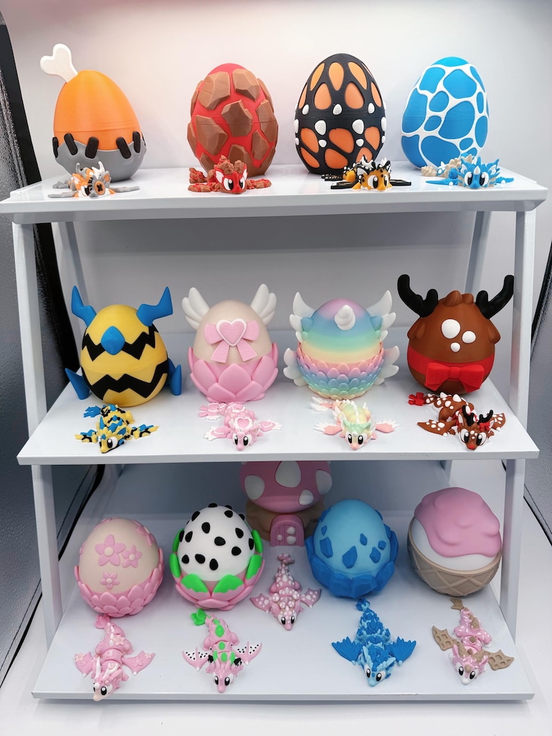 Hatchling Dragon – 3D Printed Articulated Baby Dragons with Fantasy Eggs| Easter Dragon egg image 1