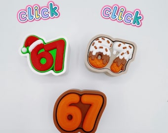 3D Printed 67 Fidget Keychain – Clickable Number Button Toy | Unique Geek Gift