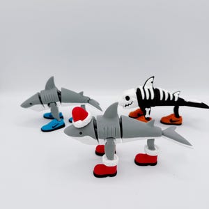 3D Printed Brainrot Tralalero Tralala Figure – Articulated Walking Shark Toy | Normal, Christmas & Halloween Editions