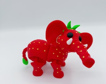 3D Printed Italian Brainrot Figurine: Strawberry Elephant