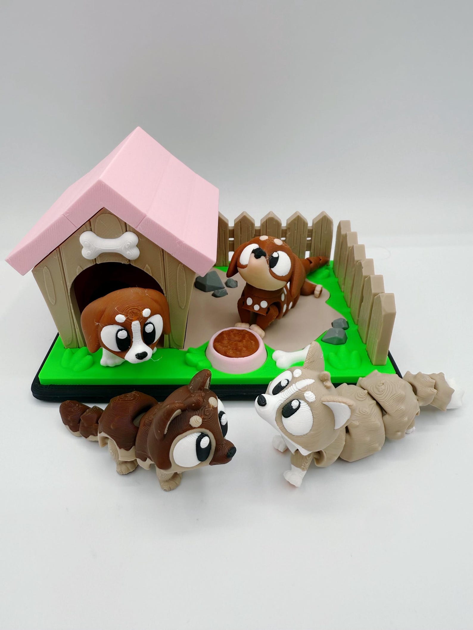 Curated visual reference: Fresh Look at Puppy Home 3D Printed Playset Collectible Doghouse Diorama With Fence