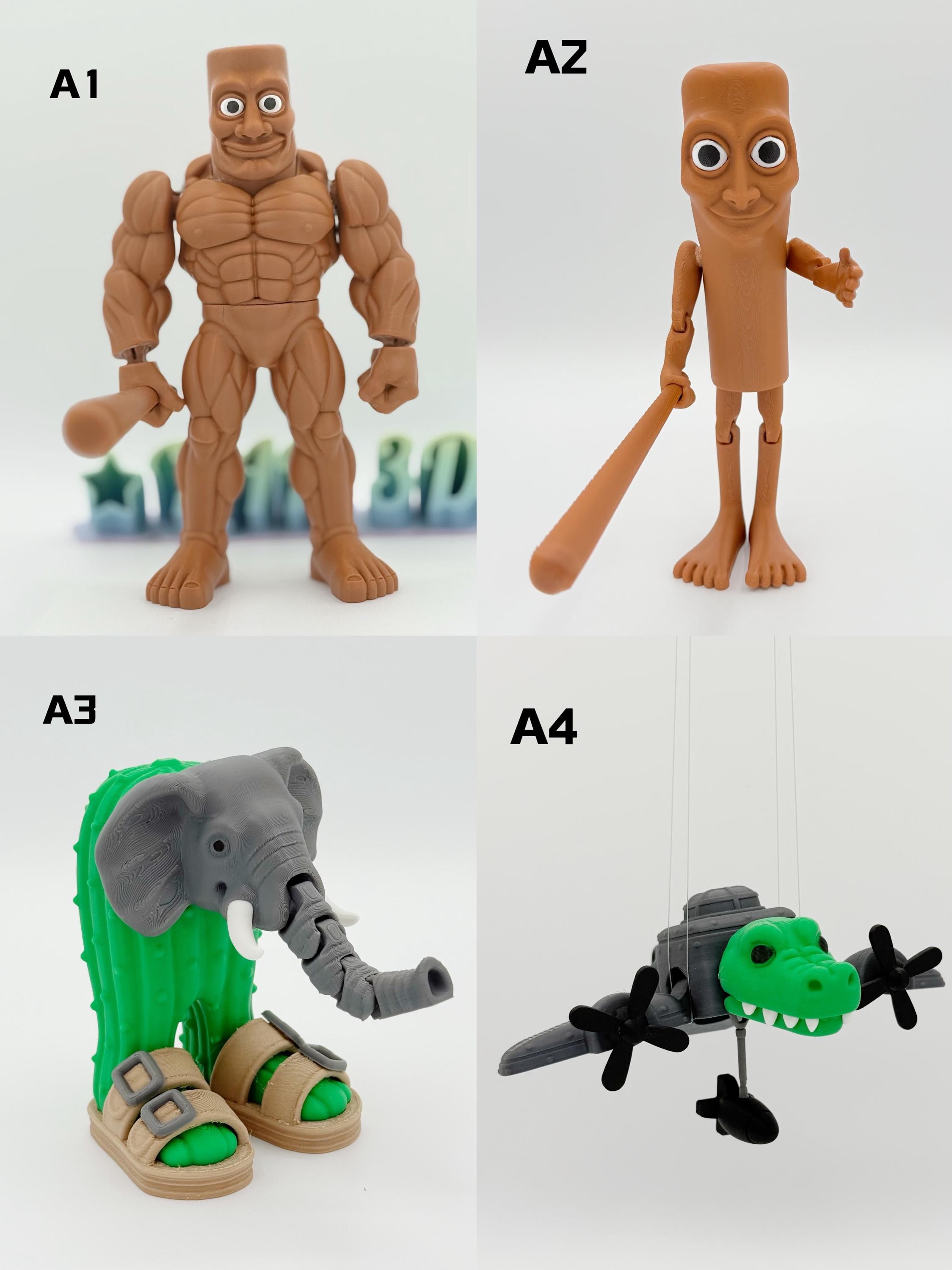 3D Printed Italian Brainrot Figurine: Tralalero, Tung, Capuchina