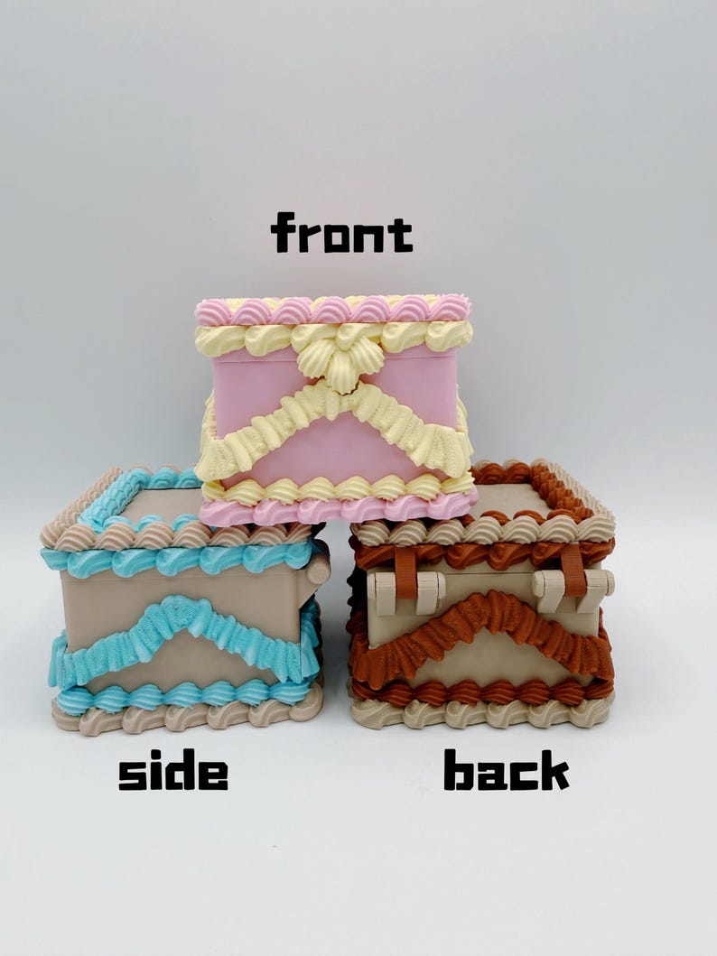 Frosted Cake Jewelry Box – 3D Printed Pastel Trinket Case With Whipped ...