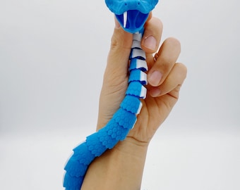 Figura articulada de Gary Snake de Zootopia2 impresa en 3D: juguete articulado de reptil de dibujos animados / figura flexible de escritorio coleccionable